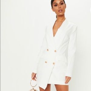 White Gold Button Blazer Dress- PLT